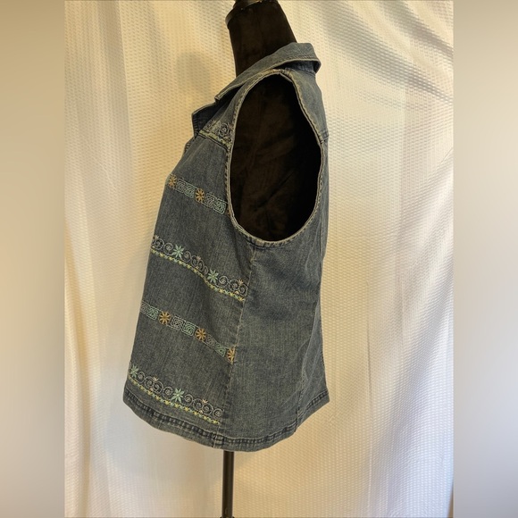 Alfred Dunner Denim Button Down Tank Top Size 12 - Picture 2 of 5
